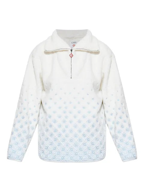 Casablanca logo-embroidered fleece jacket