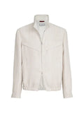 Brunello Cucinelli chalk stripe chevron outerwear jacket