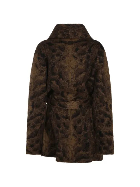 ETRO belted leopard-print cardigan