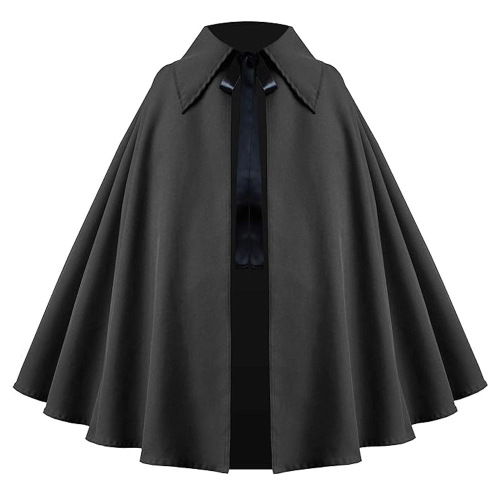 Halloween Medieval Short Cape Stand Collar Multi‑Color Cosplay Cloak