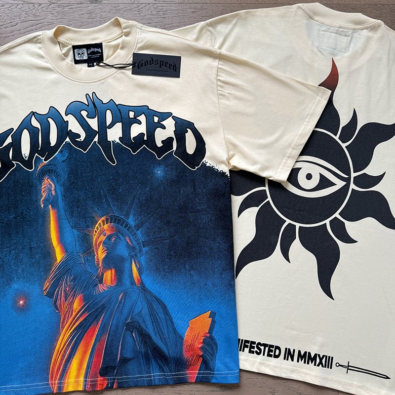 Godspeed Statue of Liberty Sun-Eye Graphic T-Shirt