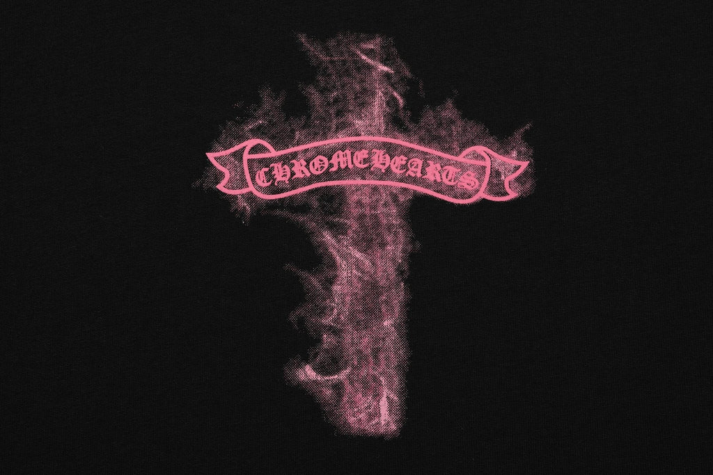 Chrome Hearts Pink Flame Cross Graphic T-Shirt