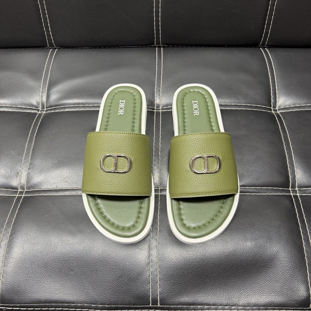 Dior Men's CD Emblem Slide Sandals