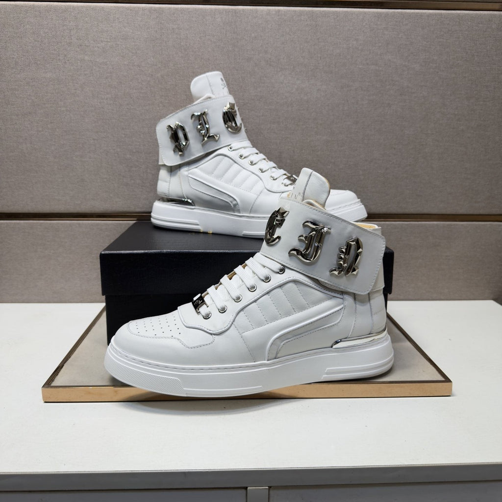 Philipp Plein Buckle-Strap High-Top Sneakers