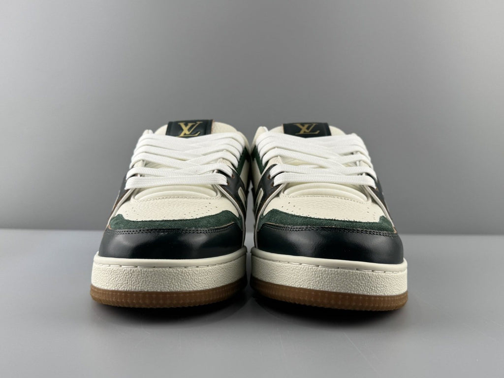Louis Vuitton White, Green & Black Trainer Sneaker